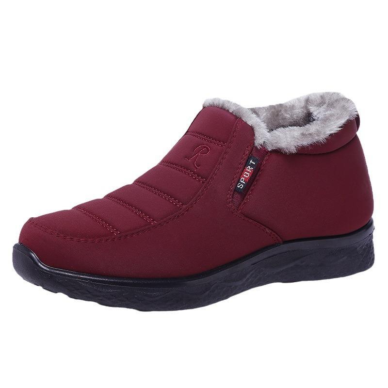 Winter New Snow Boots Women's Velvet Thickened Mother Cotton Shoes Low-top Middle-aged Elderly Waterproof and Non-slip Short Boots