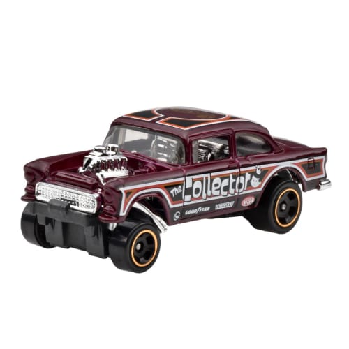 Hot Wheels Basic Car '55 Chevy Bel Air Gasser Vehicle Toy Mini Car for Ages 3 and Up Red HXR01