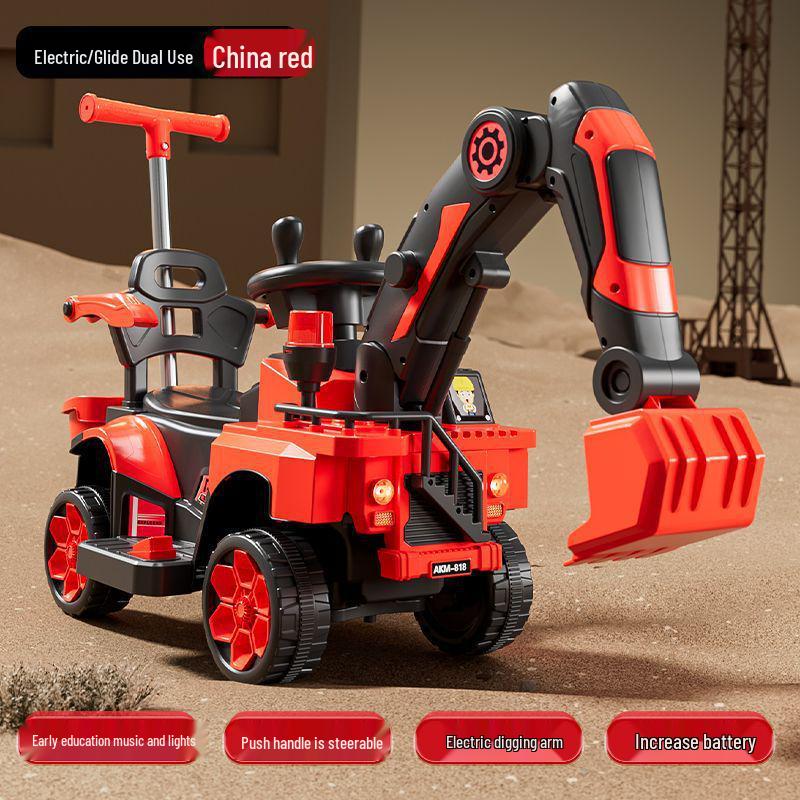Children's Electric Excavator Ride-On: Remote Control Digger Toy for Boys and Girls