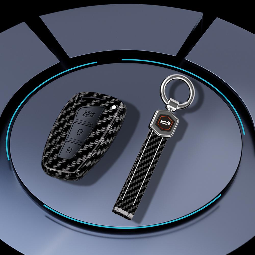 Abs Carbon Car Key Case Shell For Hyundai Santa Fe Sport Ix45 Equus Centennial Genesis G80 Grandeur Azera 2013- Cover Fob