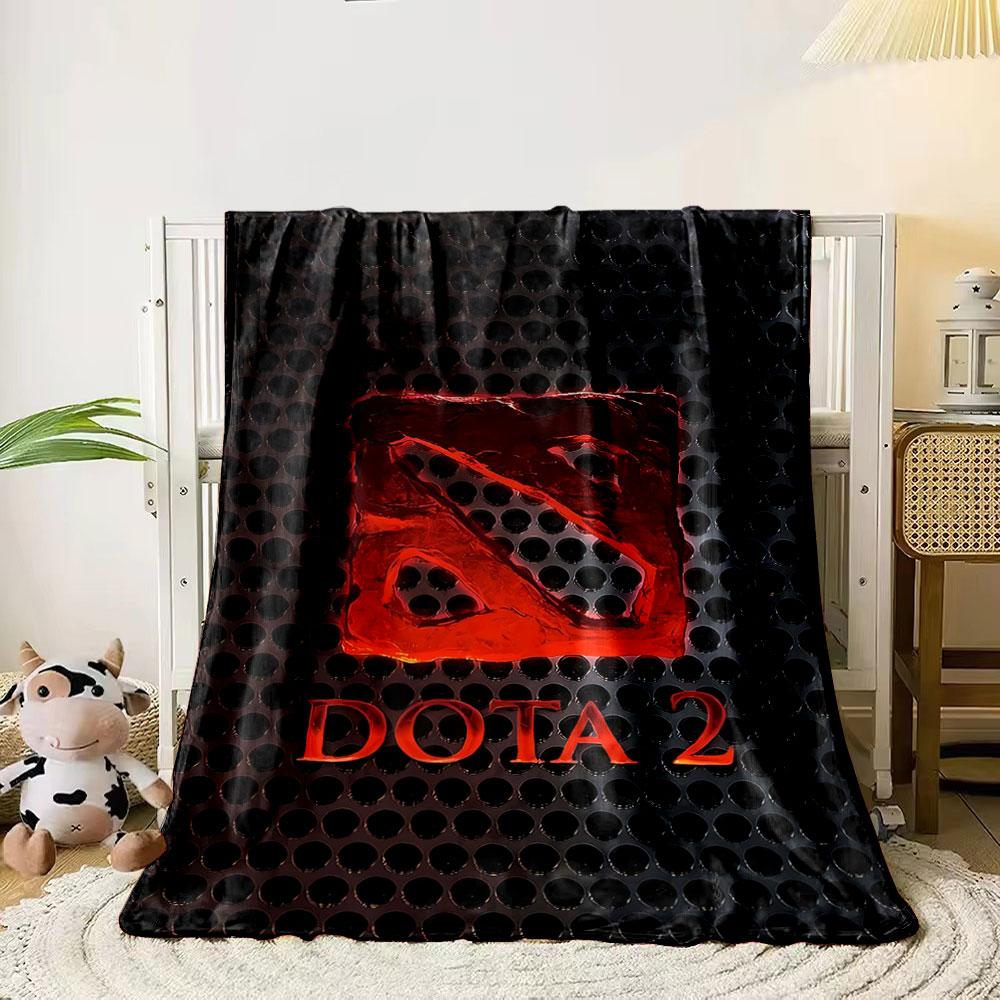 A red logo with a textured design over a black circular grid pattern. for all seasons blanket lunch break throw gift