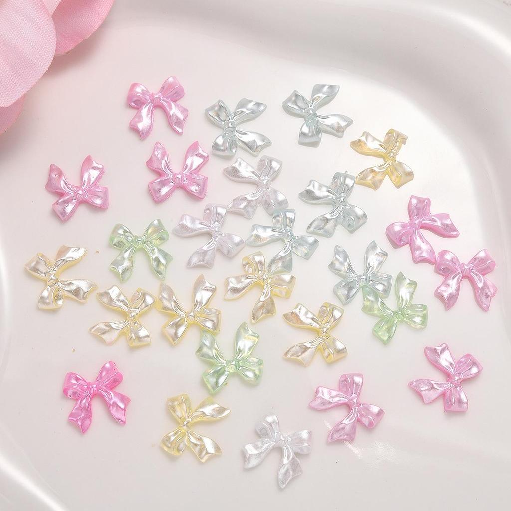 3D Pink Ribbon Bow Nail Accessories - Handmade DIY Wearable