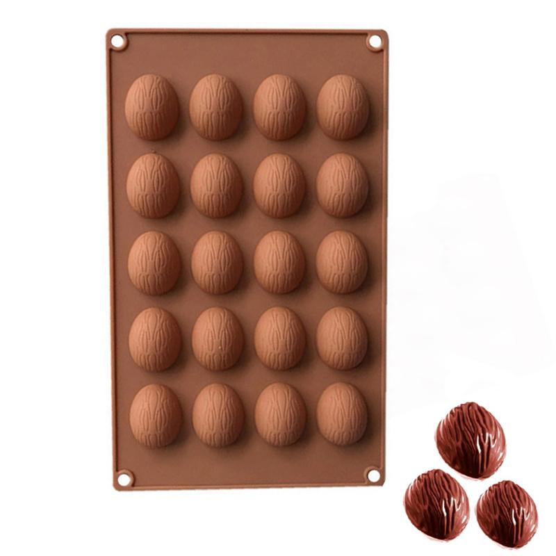 20 Holes Walnuts Nuts Shape Silicone Chocolate Moulds Fondant Pudding Mold Household DIY Cake Baking Tools