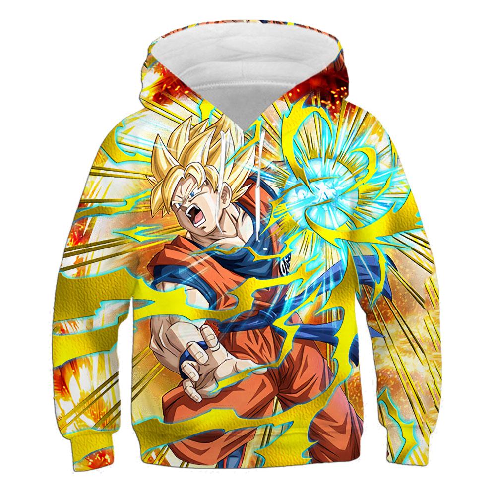

2025 MINISO Kids Dragon Ball Hoodie Sweatshirt Son Goku Boys Girls 3D Printed Sports Sweeper Cosplay Costume Children Pullovers Tops 150