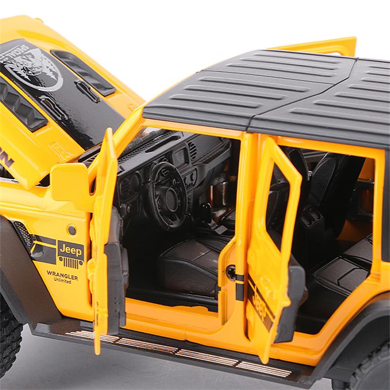 1:22 Jeeps Wrangler Rubicon Alloy Car Model Diecasts Simulation Metal Off-road Vehicles Car Model Collection Childrens Toys Gift ALS1