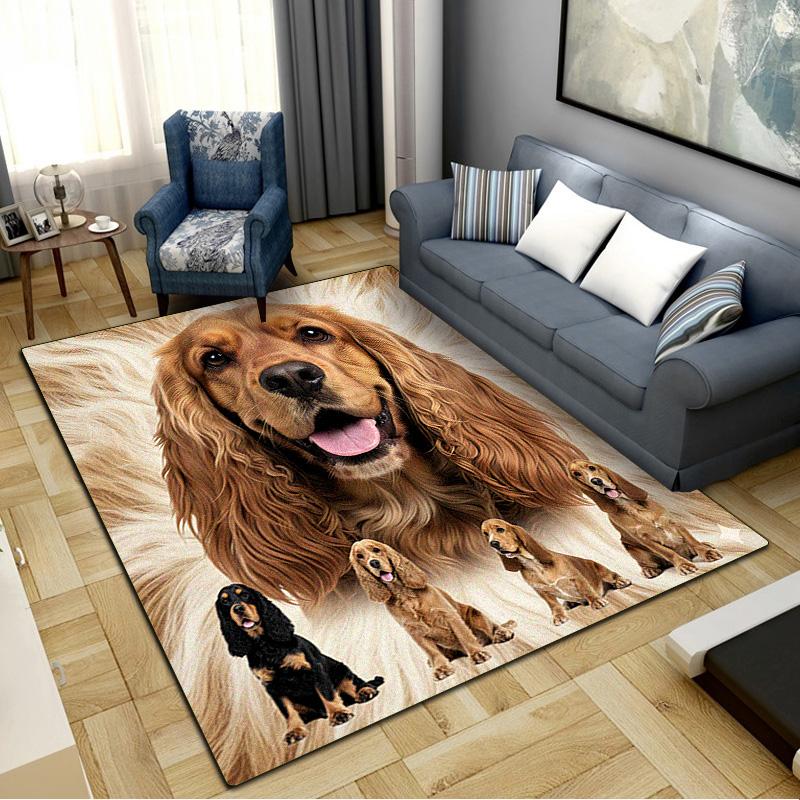 American Cocker Spaniel Carpet Rug for Living Room Bedroom Home Sofa Decoration,Kids Play Non-slip Floor Mat