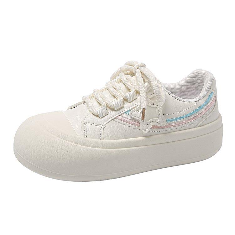 Cute Ugly Cute Big Head Star Bread Shoes Women's Spring and Autumn 2024 New Rainbow Platform Student Versatile Board Shoes