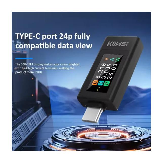 NEUER Typ-C-Tester 4-30V 0-8A Strom-Spannungs-Monitor Schnelllade-Spannungsmessgerät Leistungsmesser mit Ausschalt-Speicherung
