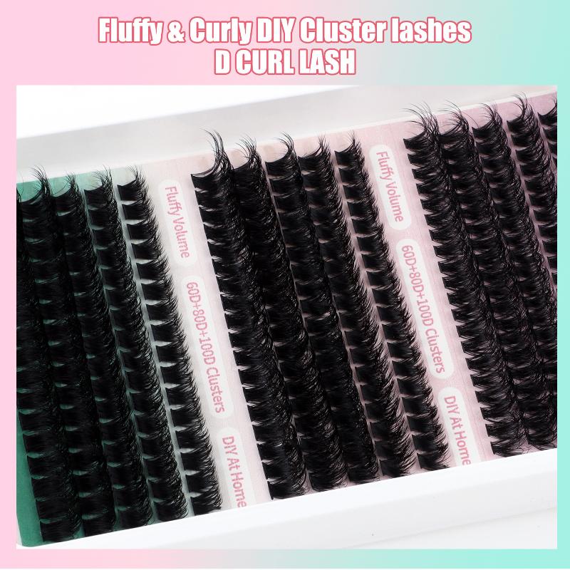 15Rows Diy 5D Fluffy Lash Clusters 80D 100D Thick Eyelash Clusters Wispy Individual Lashes 10-18Mm Cluster Eyelash Extension Kit