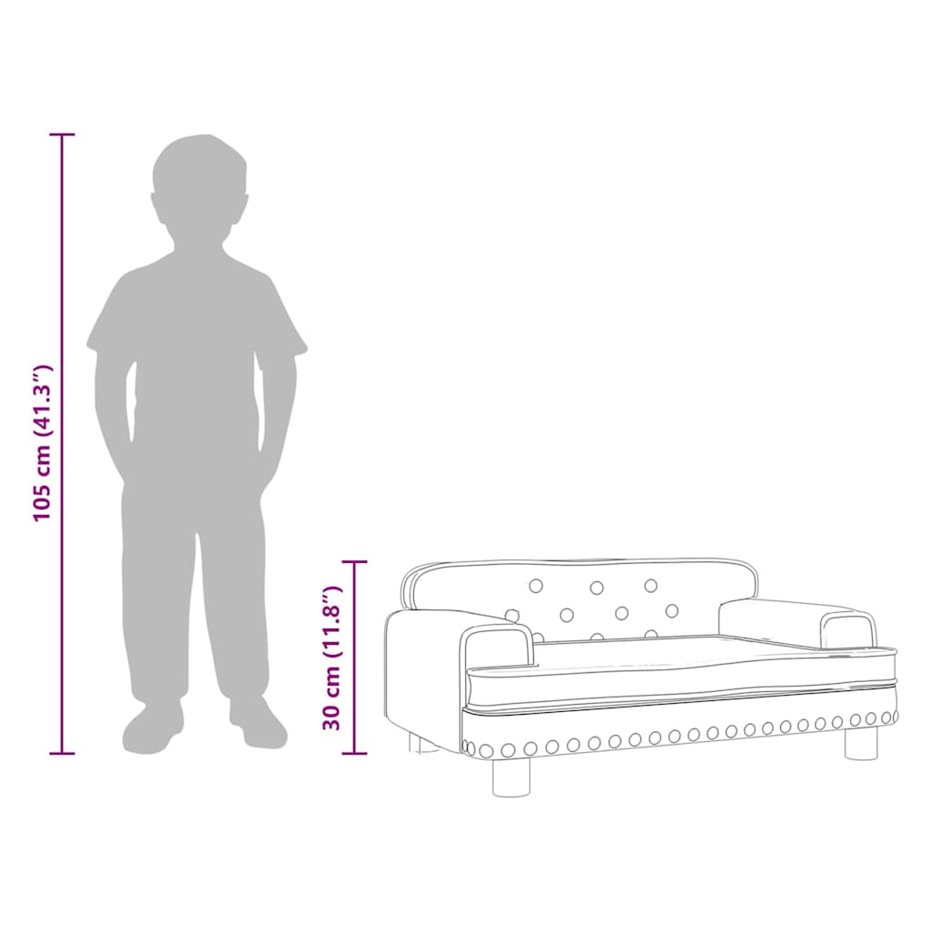 Kids Sofa Blue 70x45x30 cm Velvet