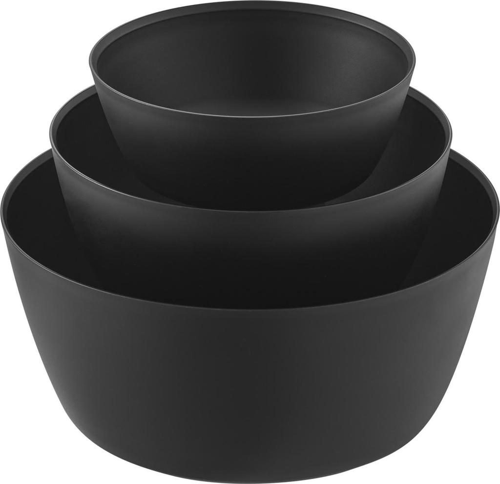 Yamazaki Jitsugyo and Mix Cooking Bowl Set Microwave Safe Black Bowl X X H7cm Tower Dishwasher Safe 1392 Easy-to-tilt 3-piece S W15.9 D15.9