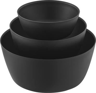 Yamazaki Tower 3-Piece Tiltable Mixing Bowl Set, Microwave-Safe, Black, Bowl S W15.9 X D15.9 X H7cm, Dishwasher-Safe, Product Number 1392