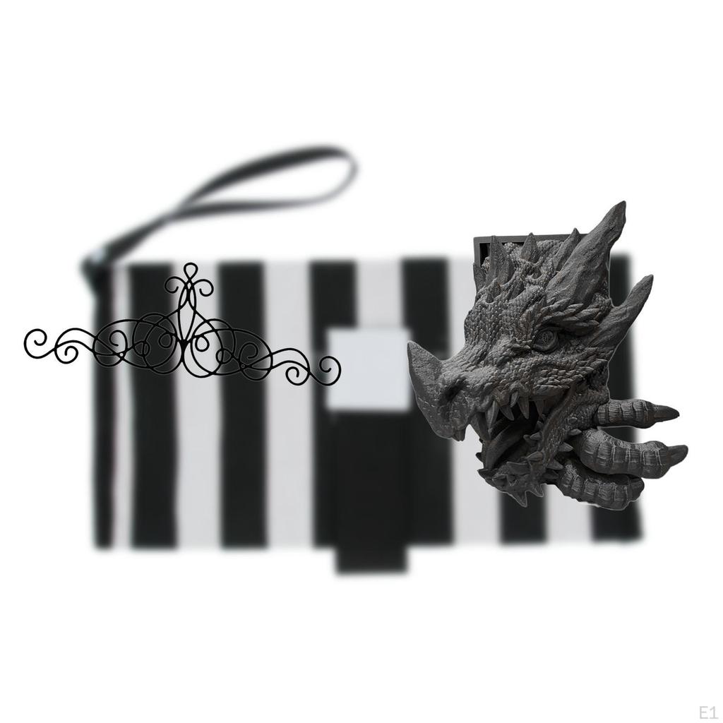 Dragon Metal Wall Art Decor Floral Scroll Plaque for Bookshelf Living Room Cabinet Home Indoor