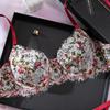Cecilia Stylish Lace Floral Fishbone Crop Top & Bra Set - Sexy, Comfortable, Breathable Women's Wear