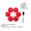 6Pcs Steamed Egg Mold with Brush 6 Shapes Food Grade PP