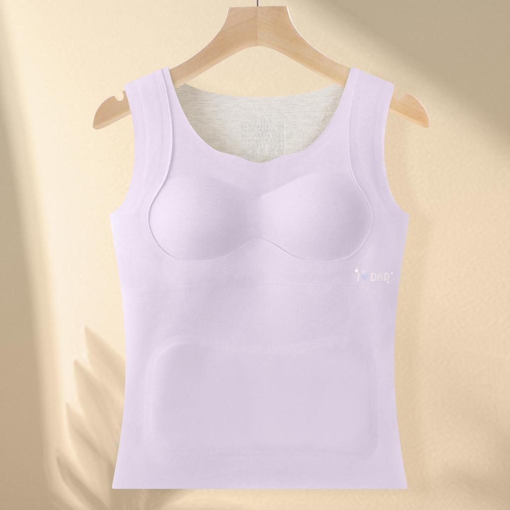 Girls' Seamless Autumn/Winter Mulberry Silk Bra Vest with Chest Pad