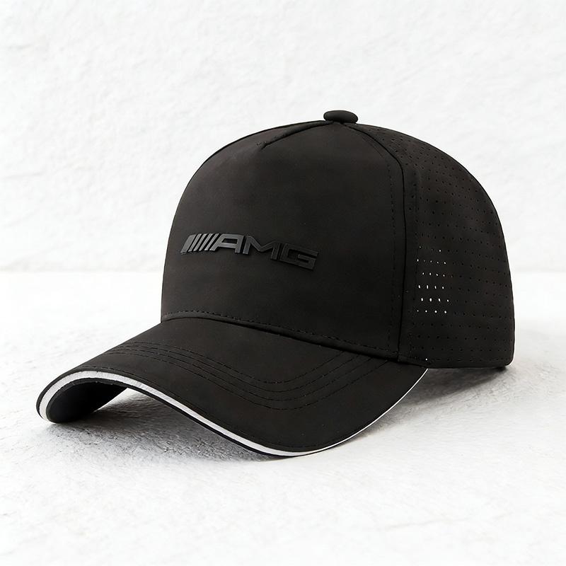 MTT5   For Mercedes Benz AMG Emblem Breathable Mesh Baseball Cap Outdoor Sport Summer Sun Hats Adjustable Casual Sunscreen Hat Stickers