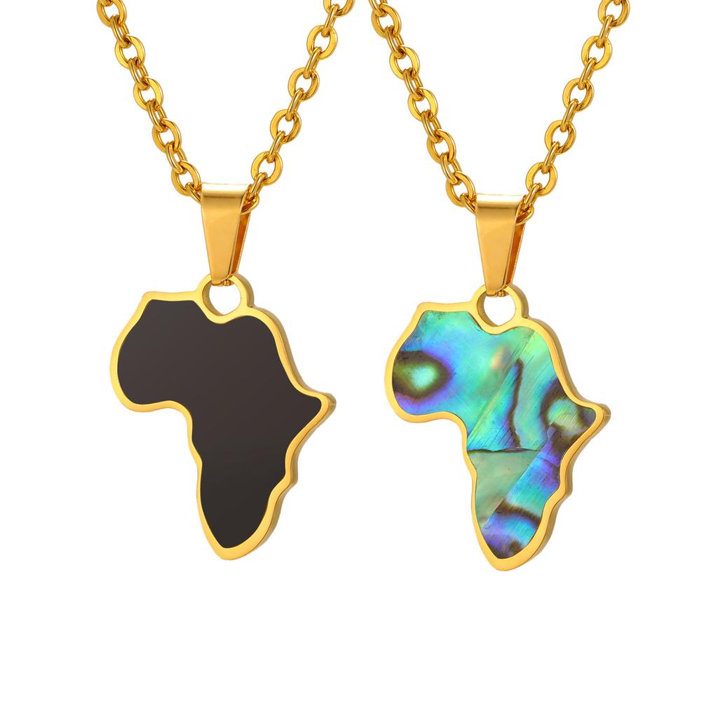 Accessories, Stainless Steel Plated 18K Gold Africa Map Pendant Necklace Women Accessories Pn-2185