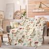 Custom Easter Bunny Fleece Blanket Personalized Name Text Rabbit Mushroom Print Throw Soft Warm All Season Bedding Gift For Kids