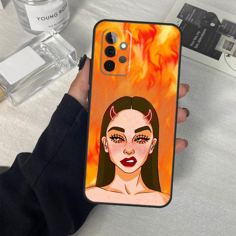 Aesthetic Devil Woman Bad Girl Case For Samsung Galaxy A56 A36 A16 A33 A13 A23 A52 A32 A12 A54 A34 A14 A53 A15 A35 A55 A17