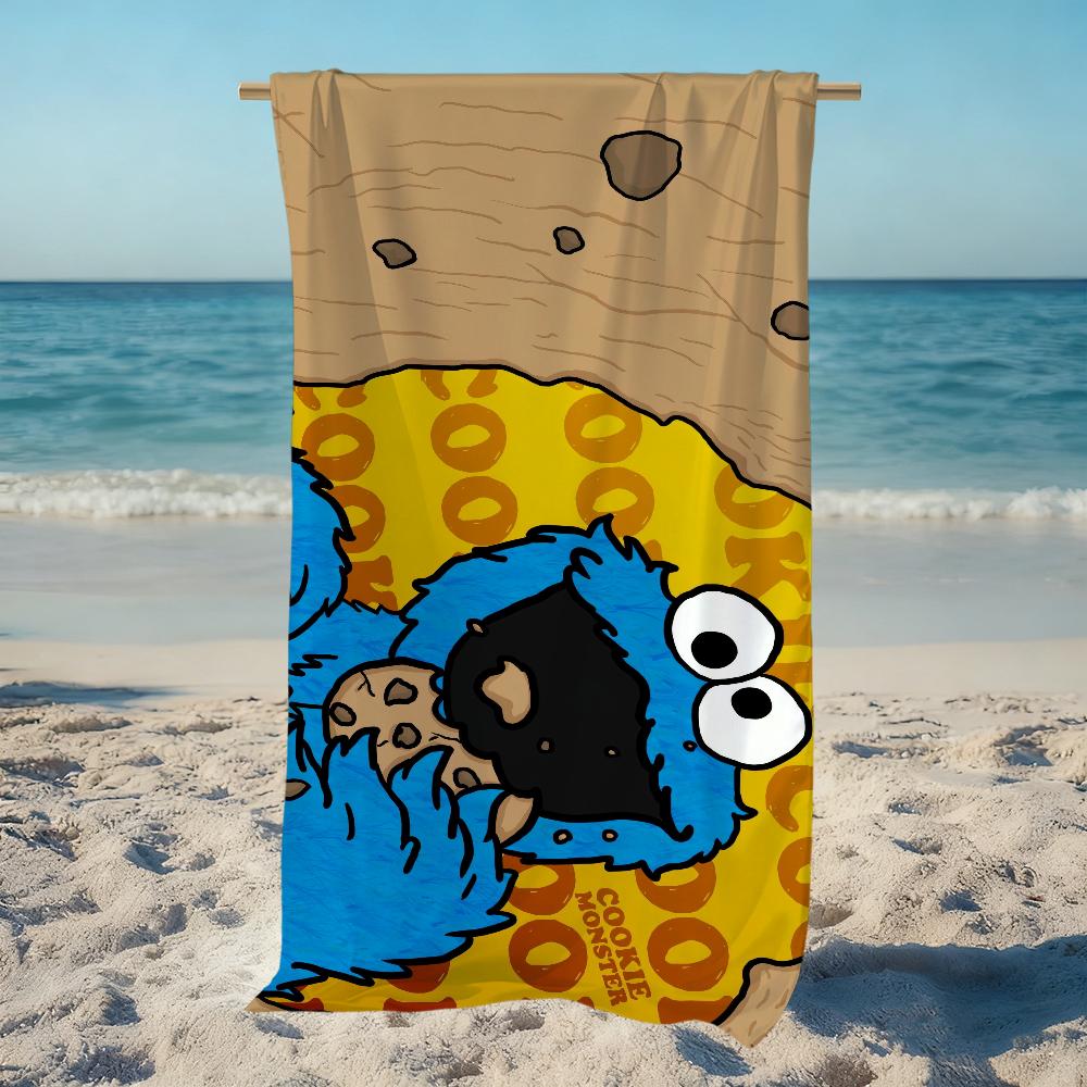 Cartoon C-Cookies-S Towel Large Quick-Drying Microfiber Soft M-Monster Beach Towel For Travel Fitness Sauna Bathing Camping
