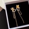 Elegant Butterfly Jewel Drop Earrings With Silver Posts Alloy Lightweight Design For Sensitive Ears