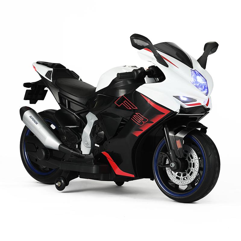 Children's Electric Motorcycle Dual Drive Children's Car with Remote Control Bluetooth Music LED Light Microphone Luminous Wheel