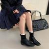 Skinny Chelsea Boots Women's Thick Heel Side Zipper Square Head British Martin Boots Short Women's Boots