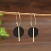 Trendy Charm Alloy Mom Earrings Round Splice Long Strip Design Elegant Jewelry for Mother Daily Work Wear