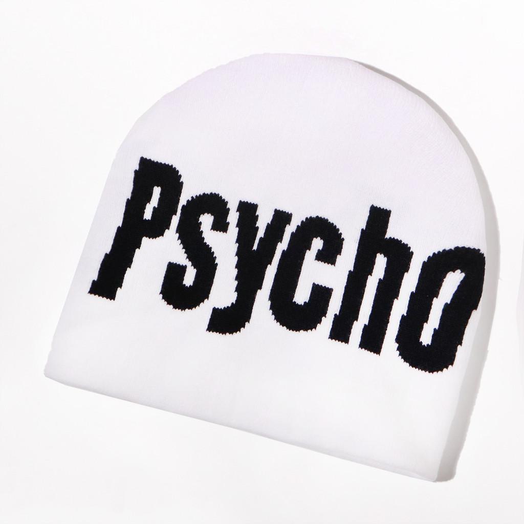 Blocked Color Fashion Letter Pattern Women Casual Warm Knitted Hat For Winter