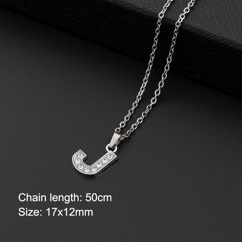 Women Shining Zircon A Z Letter Pendant Necklace 1Pcs Adjustable Clavicle Chain Personalized Jewelry for Birthday Present