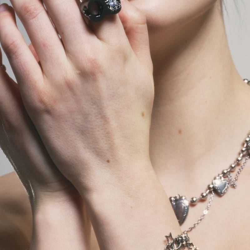 SENTIMENTS NO.307 [BLACK] HEART METEOR RING