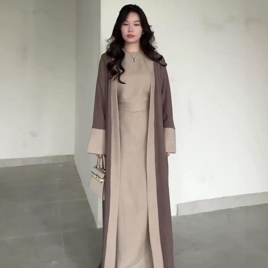 2025 summer, Europe and the United States close the waist and look thin, comfortable and versatile commuter long-sleeved crew neck cape top and pants