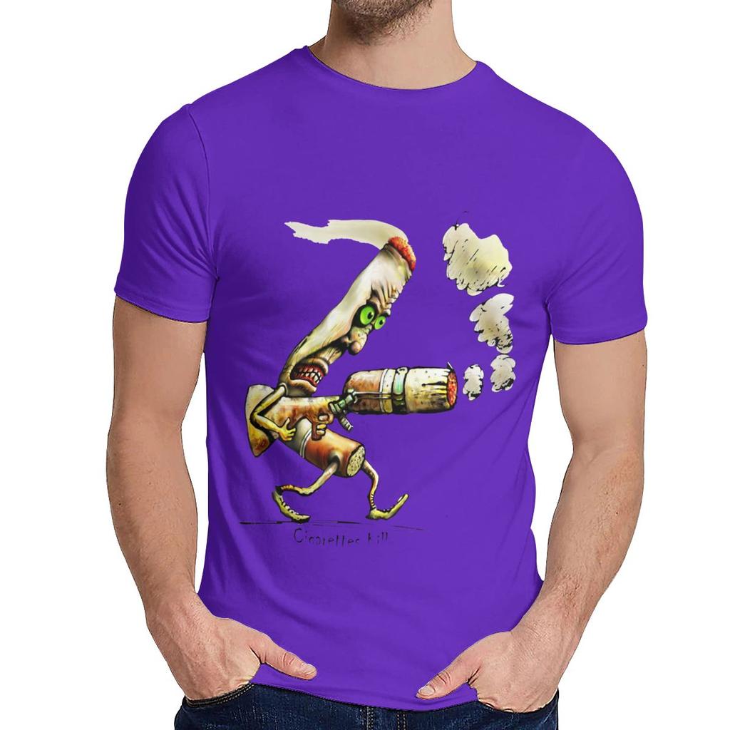 Streetwear Cigarettes Kill T Shirt Men Crazy Organic Cotton Camiseta Crewneck