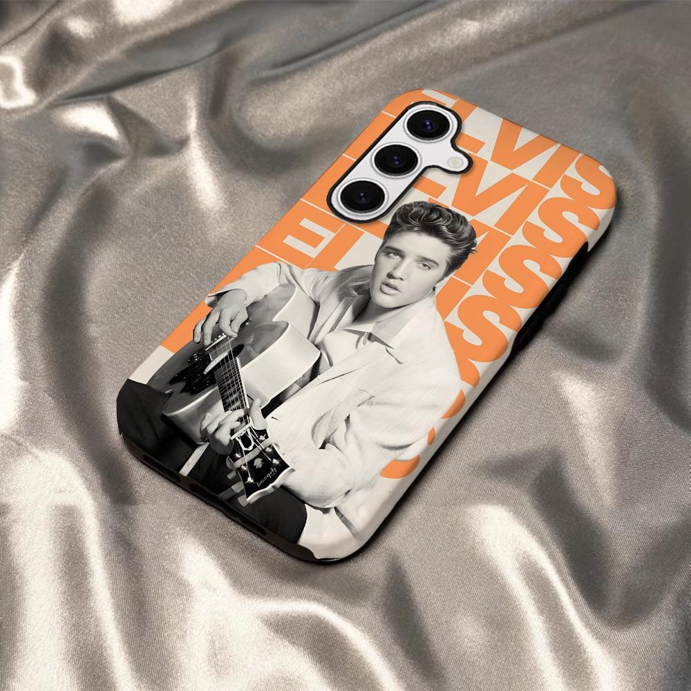 Coque de téléphone E-Elvis P-Presley Chanteur Pour Samsung S25 S24 S23 S22 S21 Plus Ultra A56 A36 A26 A16 Couverture Rigide PC HD Brillante