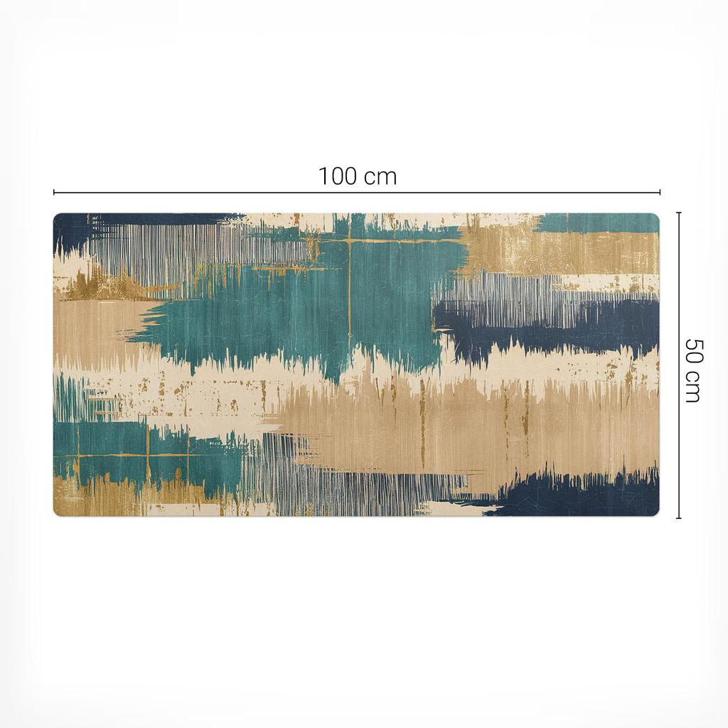 Stylowa Mata Winylowa Pod Komputer Abstrakcyjne Pociągnięcia 100X50 Cm
