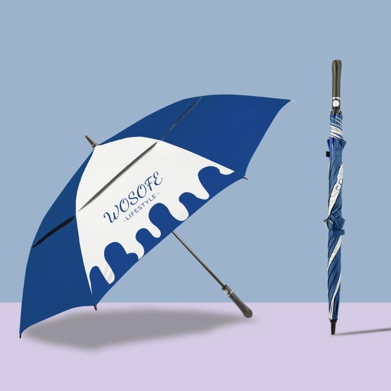 Large Golf Waterproof Umbrella Double-layer Long Handle Wind And Rain Resistant Straight Pole Umbrella Suitable 3-4 People