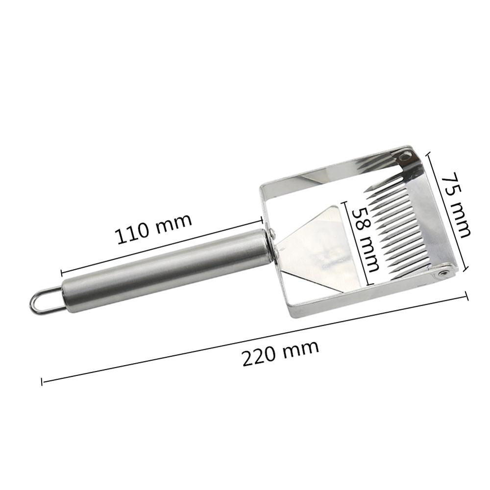 Apiculture Beehive Honey Cutter Uncapping Scraper Stainless Steel Wooden Handle Honeycomb Needle Type Scraping Shovel Beekeeping