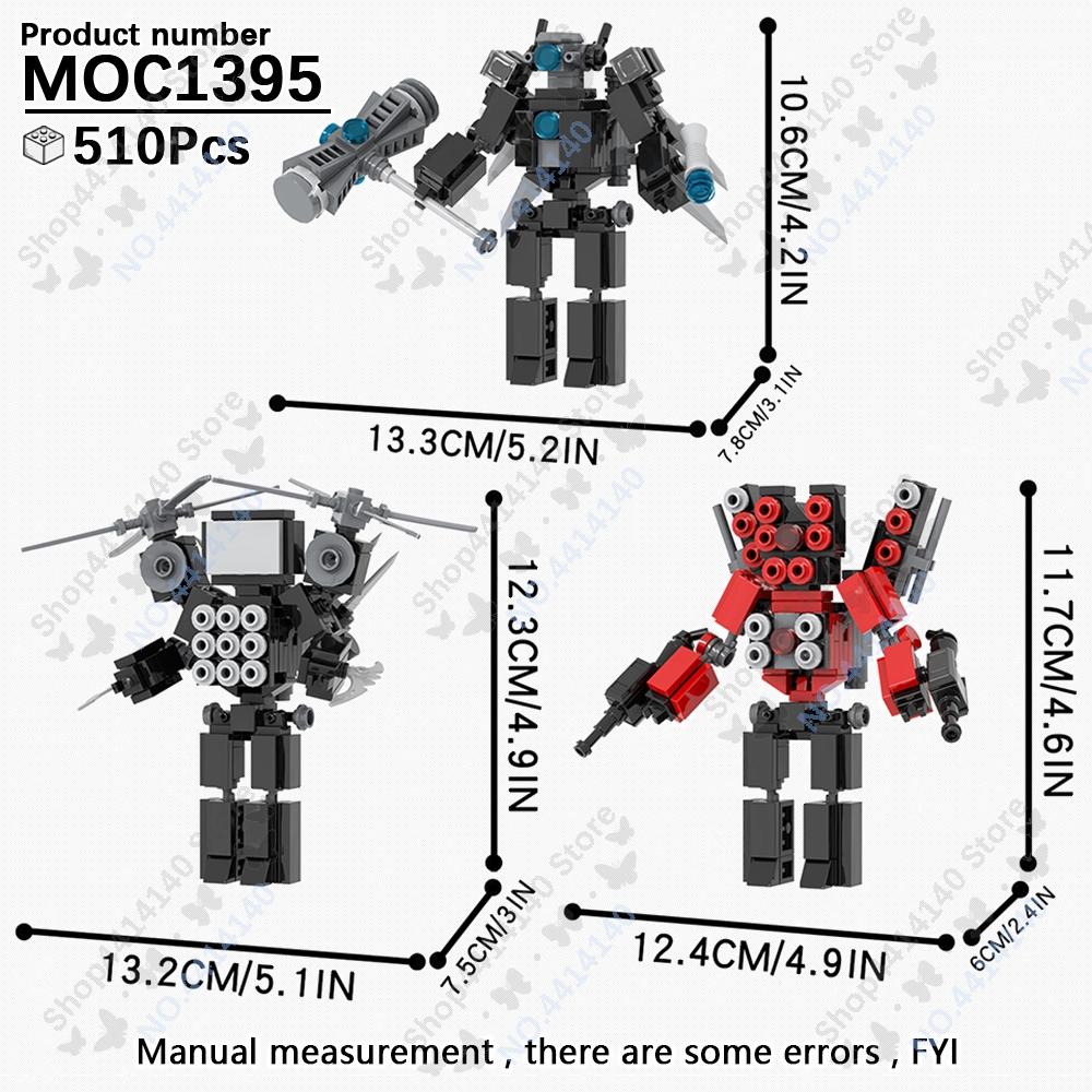 MOOXI Animeserie Skibidi Toalett Figurer Monitorfolk Lydmann Byggeklosser Modell MOC Kloss DIY Montessori Leke Barnegaver