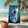Wolf Heart Floral Fantasy Soft Beach Towel Outdoor Camping Vacation Swimming Beach Towel Outdoor Absorbent Bath Towel Blanket A8