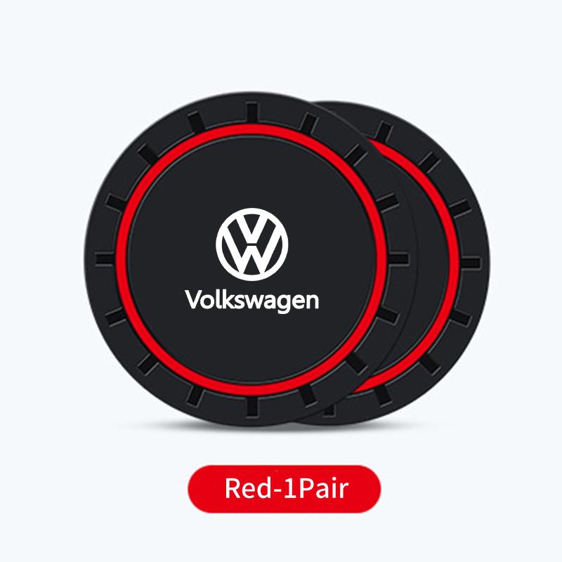 2pcs Car Silicone Non-slip Water Coaster Cup Holder Bottle Mats For Volkswagen VW Golf 4 6 7 GTI Tiguan Passat B5 B6 B7 CC Jetta