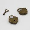 Vorhängeschloss im antiken Stil in Herzform, Vintage-Schloss, romantische, schöne Tagebuch-Vorhängeschlösser, Schlüsselschloss mit Schlüssel für Schmuckschatulle und Koffer