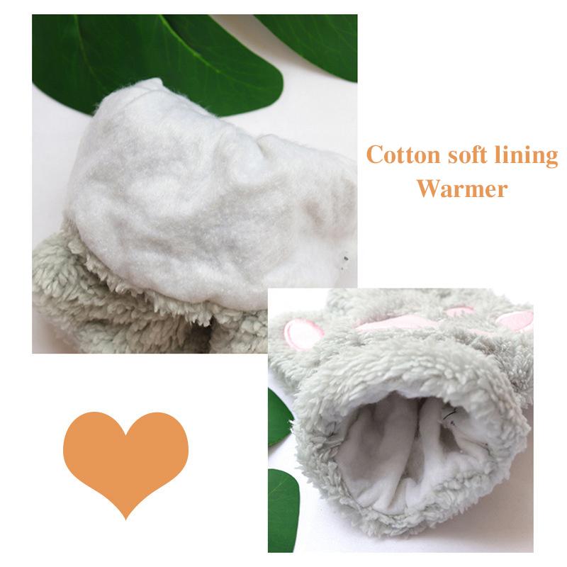 Schöne Plüschhandschuhe mit Katzenkrallen und Pfoten, Plüschfäustlinge, warm, weich, kurze, fingerlose, flauschige Bärenhandschuhe, Kostüm, Halbfingerhandschuhe