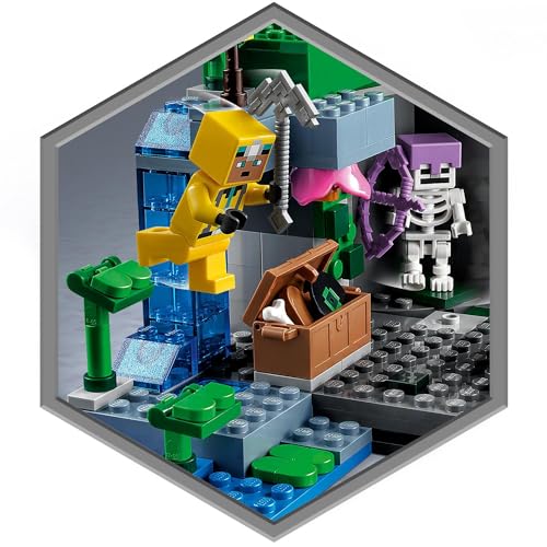 LEGO Minecraft Skeleton Cave Toy Present Birthday Block Christmas Boys Girls Children 8 Years Old 9 Years Old 10 Years Old Elementary School