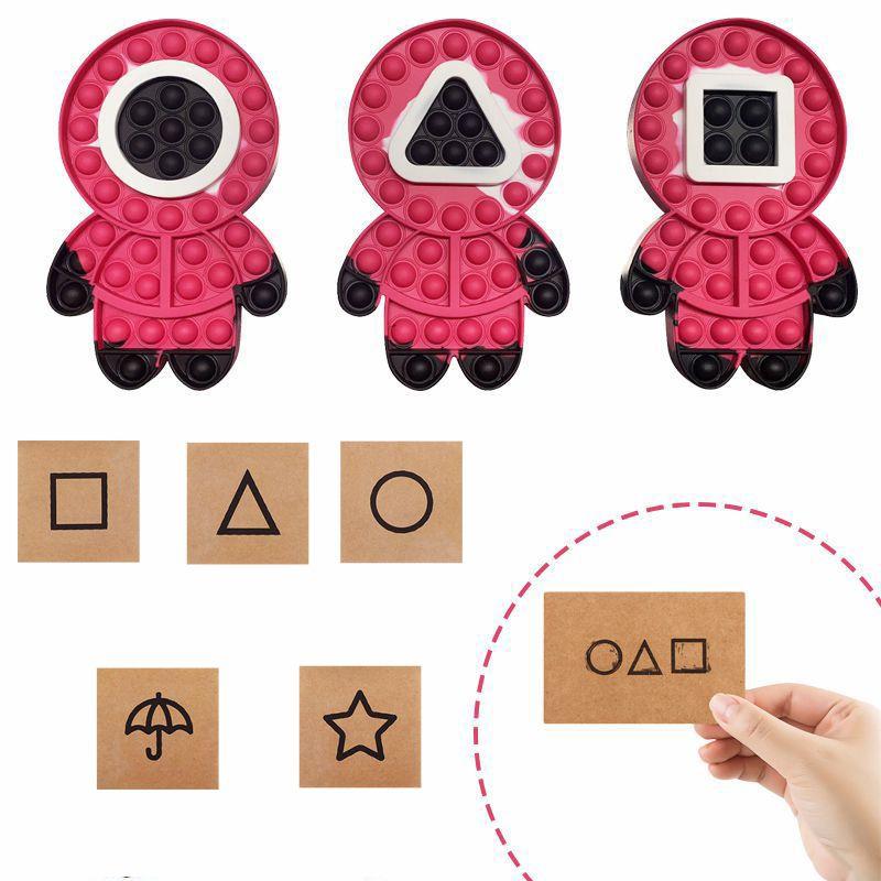 Squid Round Game Six Invitation Card Pop It Simple Dimple Stress Toys Reliever