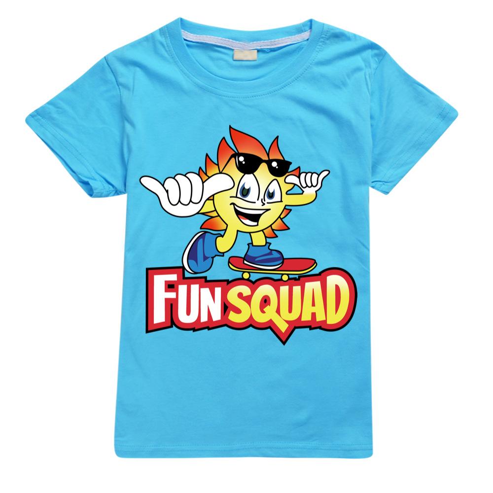 

Новая летняя футболка Fun Squad Gaming для детей, кавайная мультяшная 3D-футболка для мальчиков и девочек, детская одежда, унисекс, короткие рукава, топы 130 cm