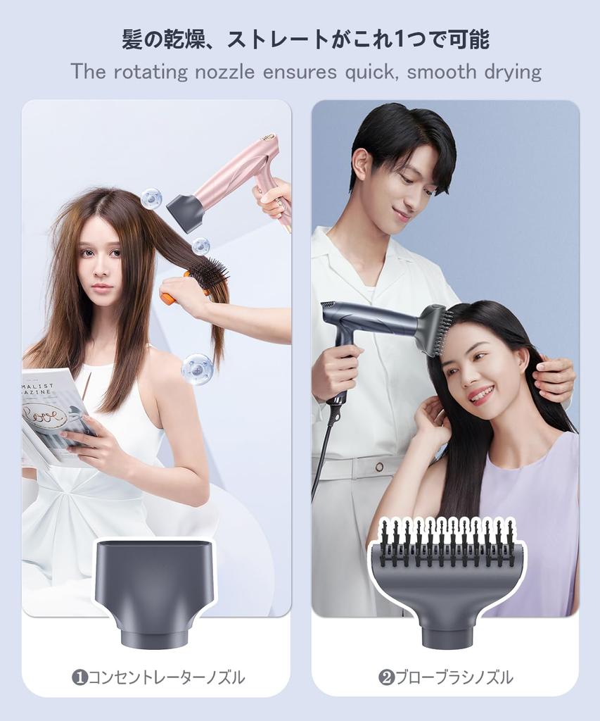 Llano Curling Large Air Salon with Blow Volume Quick Neutralizing Ions Circulating High Speed For Home Travel PSE Certified TR57658 Dryer, Volume,