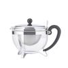 BODUM CHAMBORD Teapot, 1000ml, Silver, for Black Tea, Green Tea, Chinese Tea, Herbal Tea, and Fruit Tea, Stainless Steel Filter, Glass Beaker,