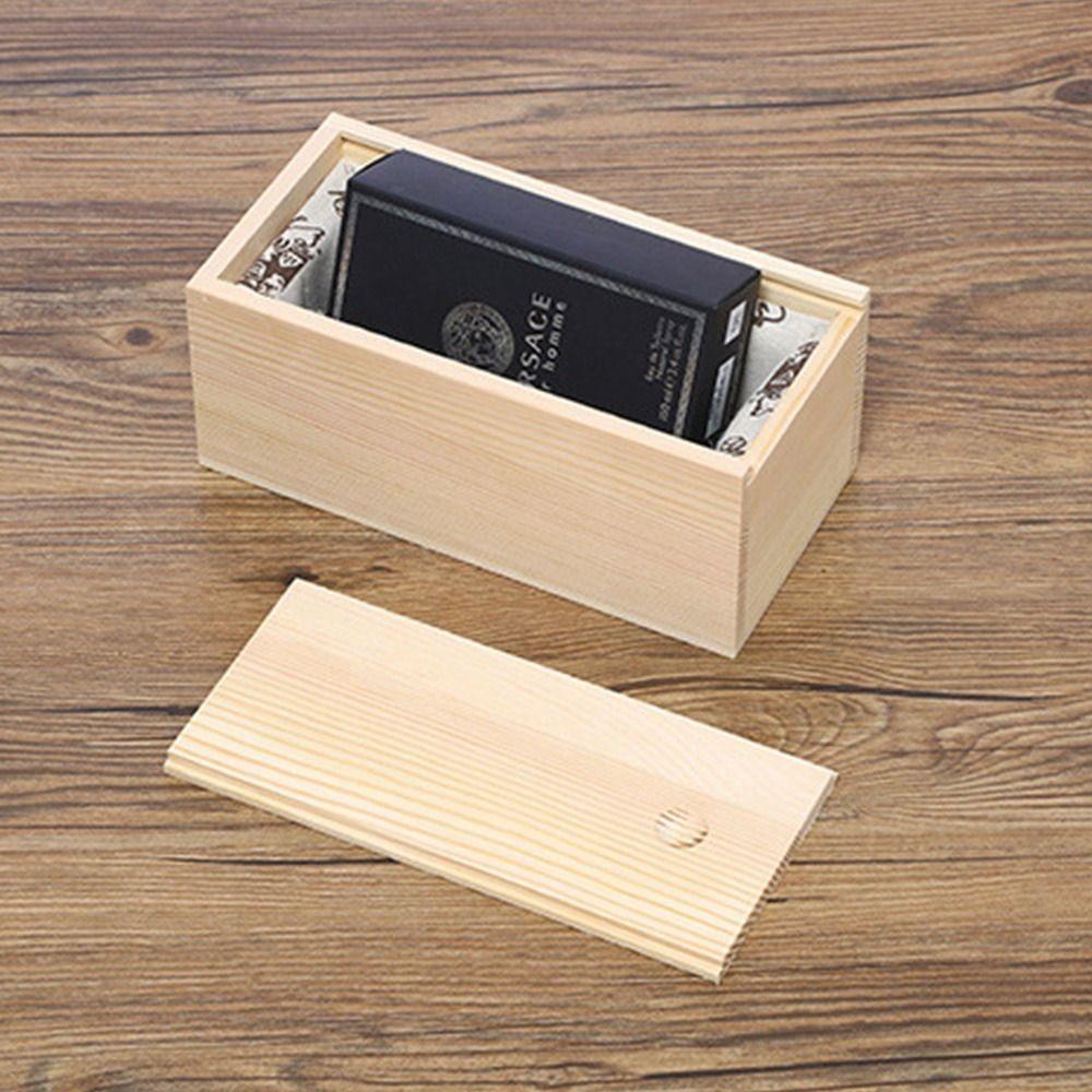 Wood Storage Box Natural Beads Container Card Keeper Jewelry Organizer Case Home Decoration