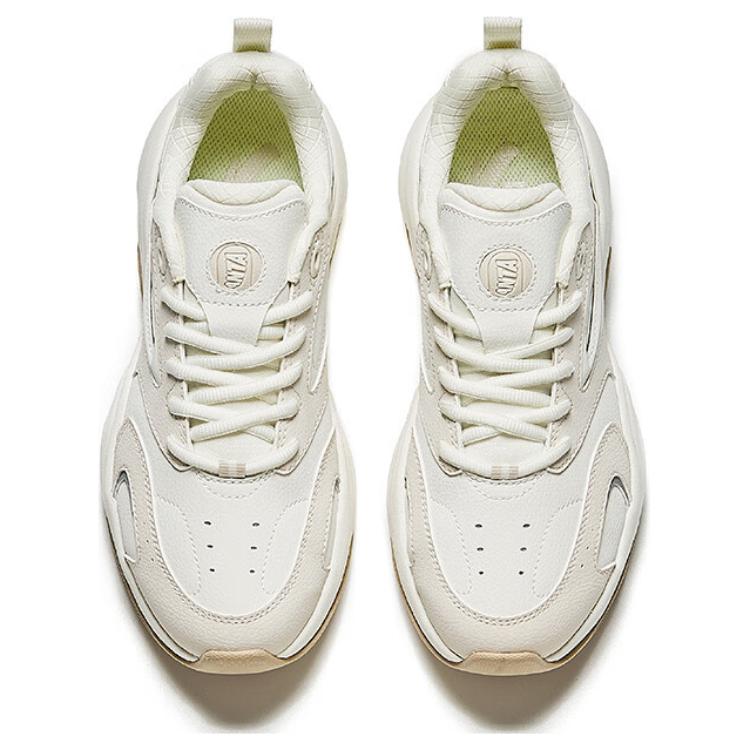 Anta Ace 2 Comfortable Versatile Non-Slip Wear-Resistant Low-Top Dad Shoes Women Sneaker White Gray 922438812-3